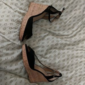 SALE! Black and Nude wedge Heels